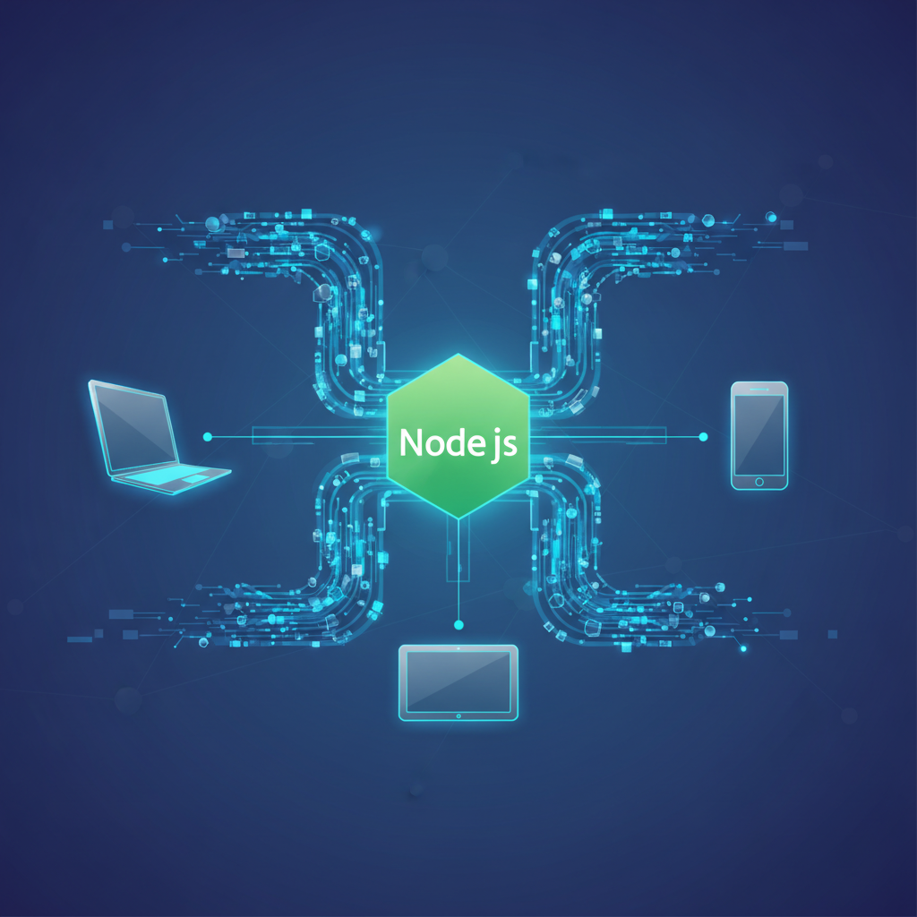 Node.js server communicating with client devices via API